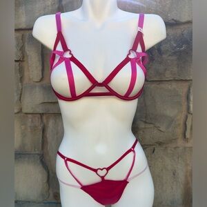 Victoria's Secret   RHINESTONES OPEN CUP BRA & Open STRING SET. Size L and XL